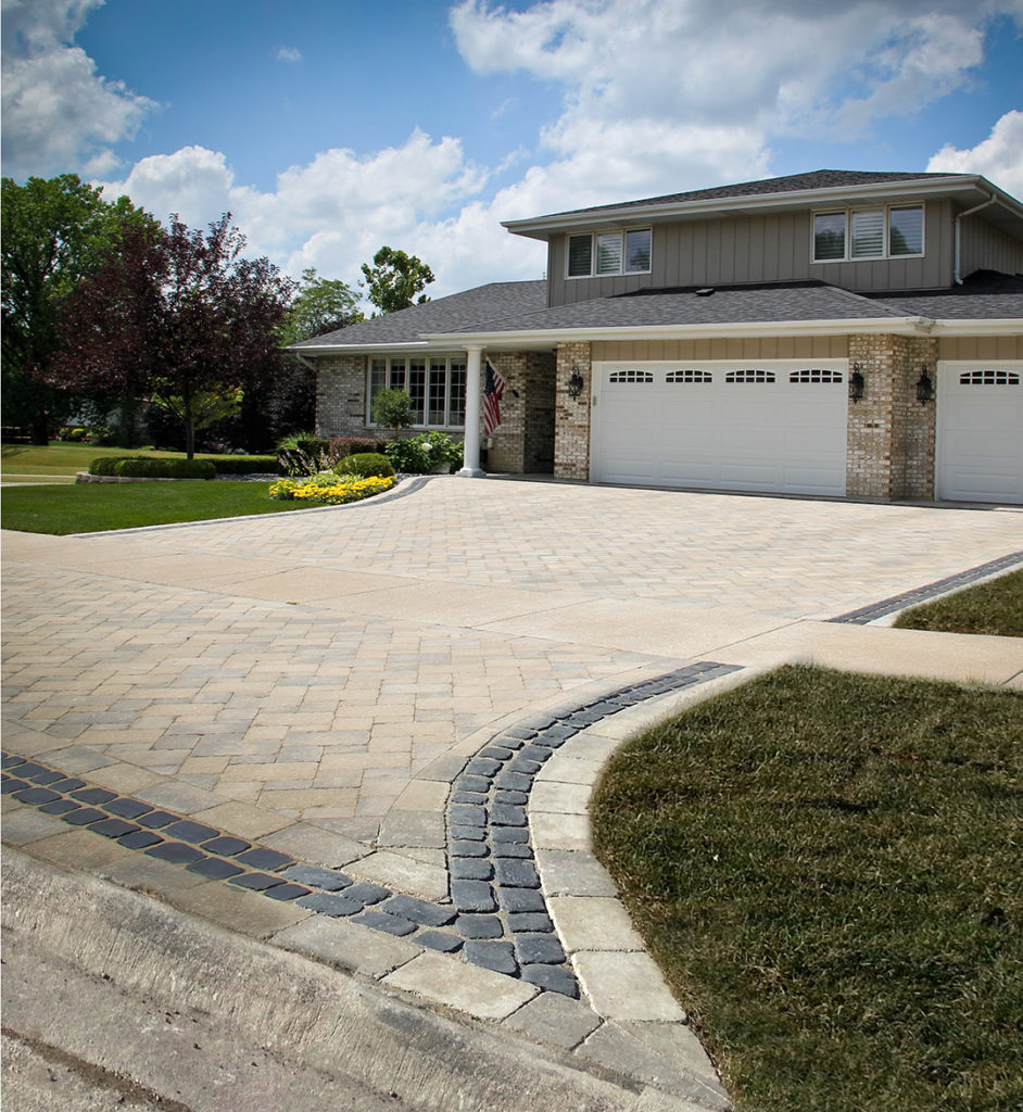 unilock brick driveway