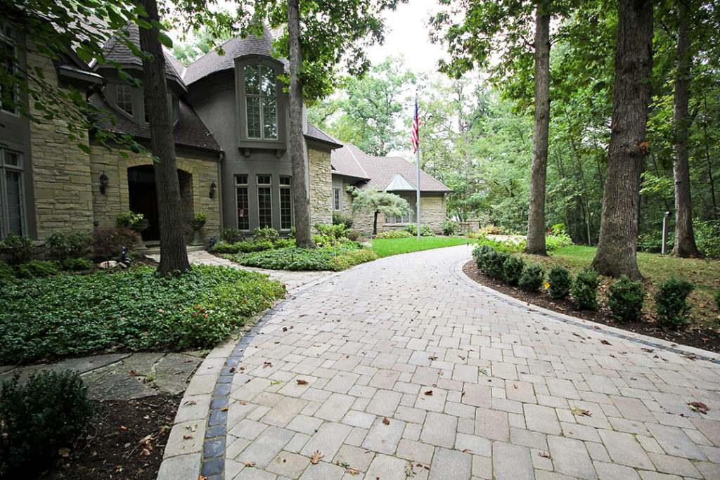 Custom brick paver driveway