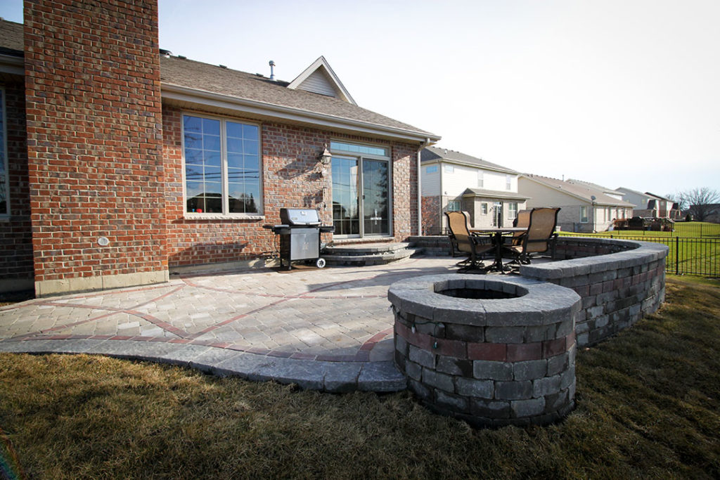 belgard patio with fire pit