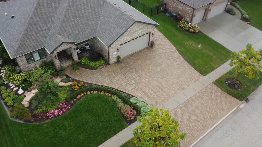 Custom brick paver driveway