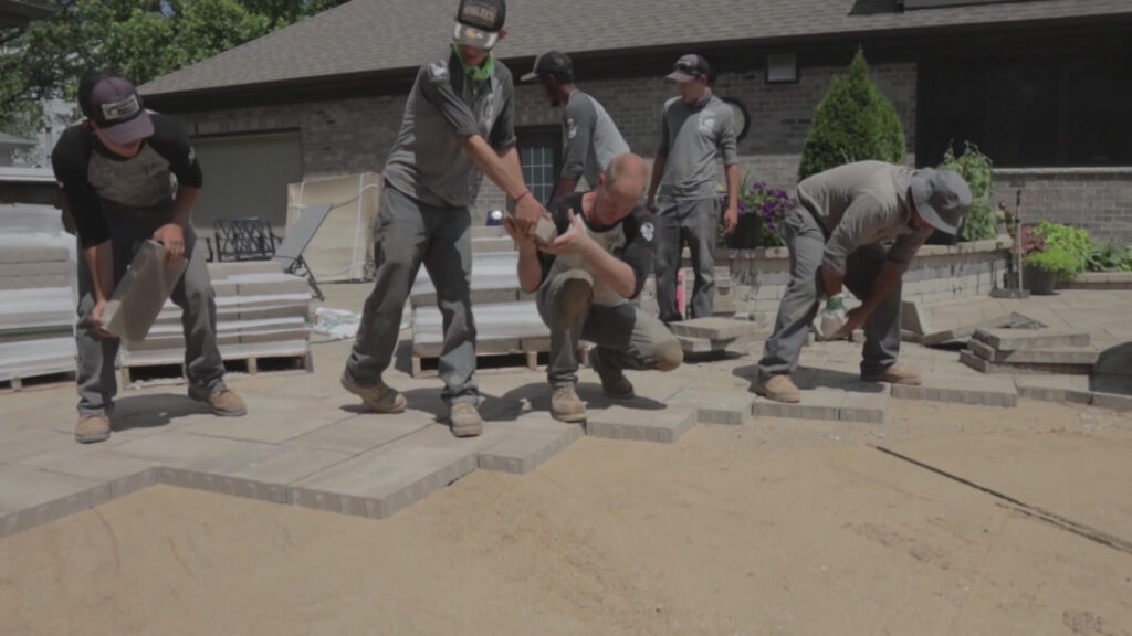 installing Unilock Becon Hill