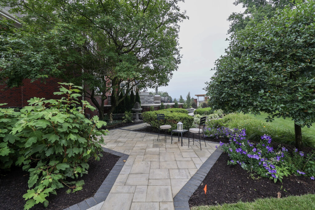 Custom brick paver patio and pathway
