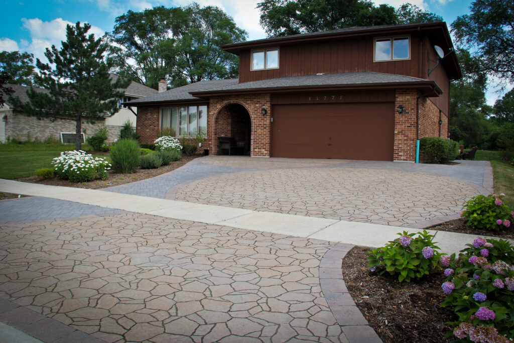 Custom brick paver driveway