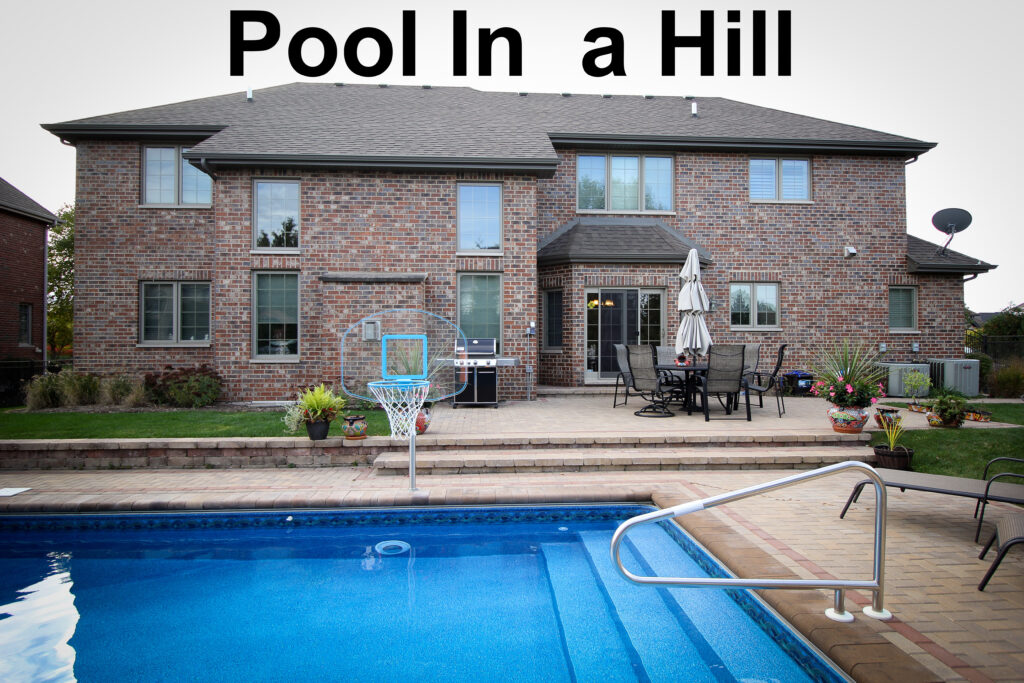 Custom poolscape in a hill