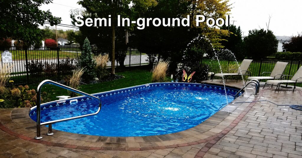 Custom semi inground pool
