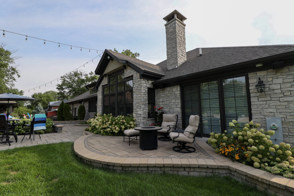 Custom brick paver patio and landscape