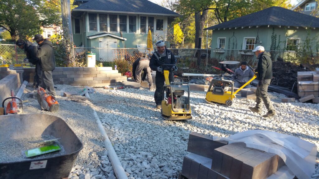 how to compact patio base