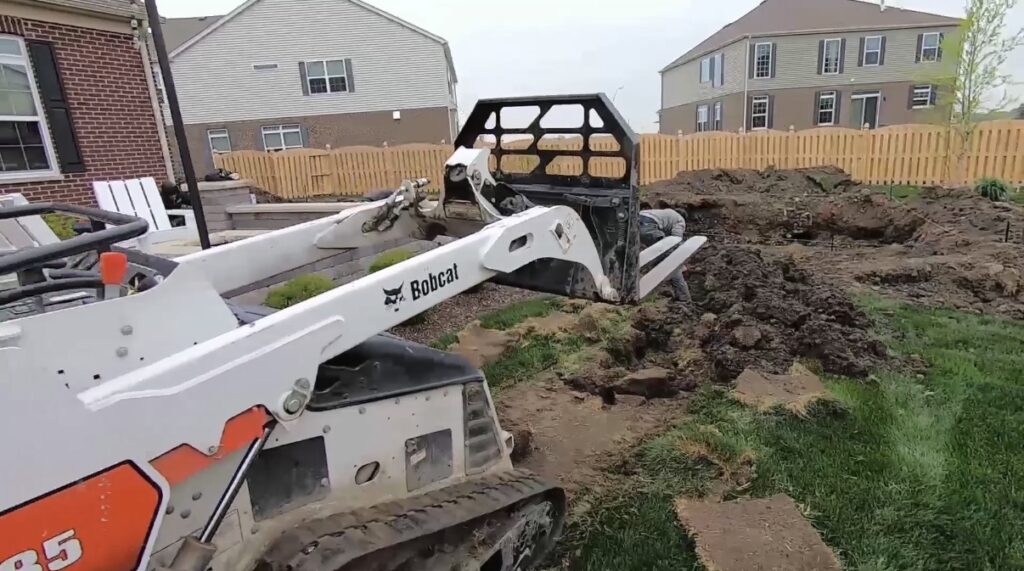 Digging hole of custom inground pool