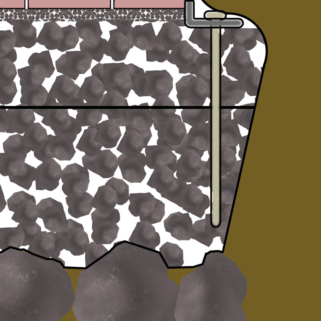 Paver base cut away